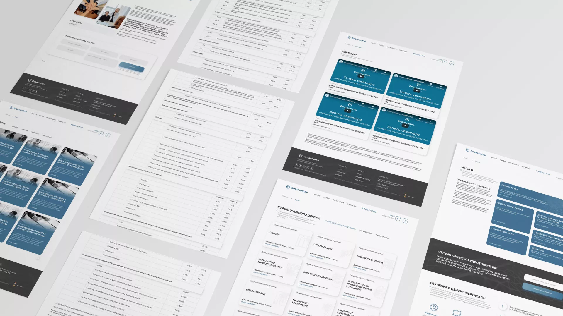 Создание сайта учебного центра «Вертикаль» в Звенигороде