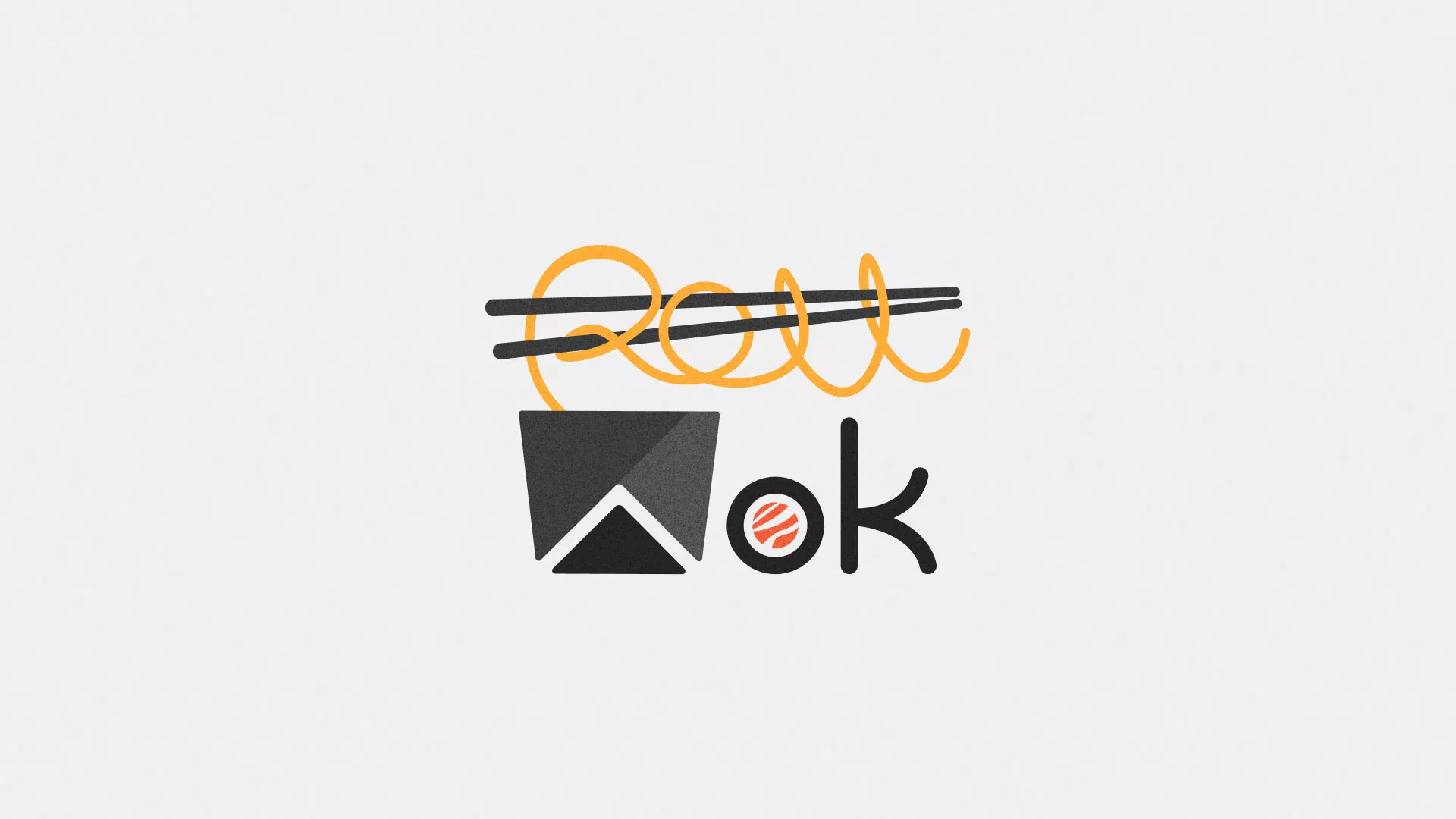 Разработка логотипа суши-бара «Roll Wok Club» в Звенигороде